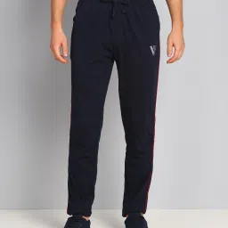 Athleisure Men Navy Solid Smart Tech Easy Stain Release Track Pants Men Solid Dark Blue Track Pants-image-36