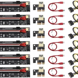 LipiWorld Pack Of 6 VER011-PRO Riser Card 10 Capacitors PCI-E 1X to 16X GDDR4 16 GB NVIDIA Chipset 64 bit 120 MHz Graphics Card-29