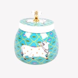 Pichvai Art Green Serving Bowl | Handicraft Multiuse Container Container Serving Set-image-86
