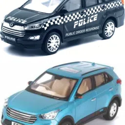 Combo Pack of PULLBACK ( Cristiano Police & KRT ) Car Toy for Kids-image-28