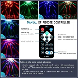 moozmob RGB DISCO DJ Projection Light with 7 Color Modes Sound Activated Party DJ Light Single Disco Ball image 4