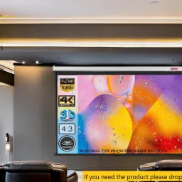Moiz Universal Wall Type 100 inches Diagonal 4:3 Picture Aspect Ratio Pull Down Spring Action No Auto lock Projector Screen, 1080P-UHD-3D-4K, 7 Feet x 5 Feet (White) Projector Screen (Width 210 cm x 150 cm Height)-4