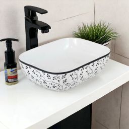 Premium Quality Attractive Ceramic Glossy Art Basin For Bathrooms & Living Room AR-016 [18 x 13 x 5]INCH Table Top Basin-image-77