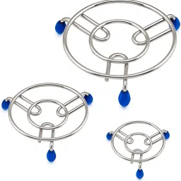ROUND TRIVETS 3 PIS SET CHROME Trivet-46