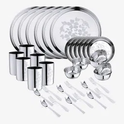 Pack of 36 Stainless Steel Stainless Steel Dinner Set (Laser Print) Dinner Set-image-28