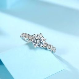 Sterling Silver Round Diamond Trendy Ring For Women's & Girls Sterling Silver Cubic Zirconia Rhodium Plated Ring-image-79