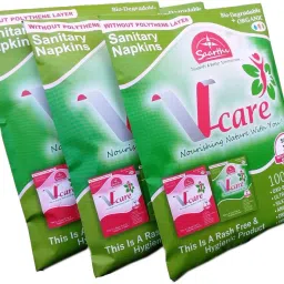 ORGANIC+BIO-DEGRADABLE WITHOUT POLYTHENE LAYER SANITARY NAPKINS.(XL SIZE-280mm) Pack of 18 Sanitary Pad-15