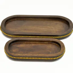 oggn Sanjeev Kapoor Dot Serving Platter Set Of 2Pcs Tray Serving Set image 2