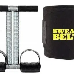 Tummy Trimmer (Double Spring) With Sweat Belt Combo For Men And Women Fitness Equipment Ab Exerciser Fitness Accessory Kit Kit-image-10