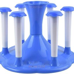 Tea Coffee Mug Cup Virgin Plastic cup stand Glass and Spoon Organiser for Glasses and Cutlery Glass Stand BLUE Colour Plastic Glass Holder-image-40