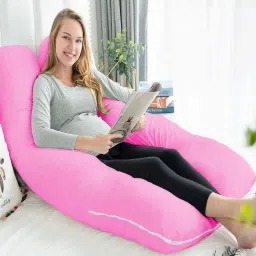 U Shape pregnancy pillow cotton | comfort maternity pillow for women Polyester Fibre Solid Pregnancy Pillow Pack of 1-15