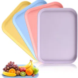 Reusable Wheat Straw Tray 38cm Set (4pcs) Tray-image-25