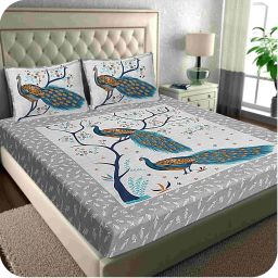 144 TC Cotton Double Checkered Flat Bedsheet-image-64