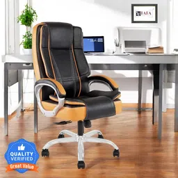 iafa Dune High Back Ergonomic Boss Chair With Revolving Wheel | 2 Years Warranty | Leatherette Office Executive Chair-picture-33