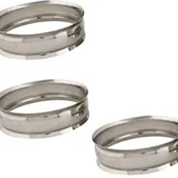 Stainless Steel Round Stand - Heavy - Hot Pot Stand - Set of 3 Pieces Steel Trivet-5