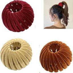 3 Pcs Bird Nest Magic Hair Clip/ Expandable Hair Bun Maker/ Bun Clip Valvet Bun Clip-image-97