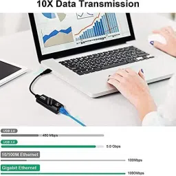 microware USB 3.0 Gigabit Ethernet 10/100/1000 Mbps RJ45 LAN Network Adapter for PC Mac Lan Adapter image 3