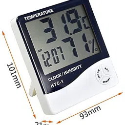 amazecare Imported Humidity Meter HTC Clock High Accuracy LCD Display Thermometer Hygrometer Thermometer All-in-One Digital Moisture Measurer All-in-One Digital Moisture Measurer image 3