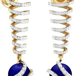 PC Jeweller The Aayat Yellow Gold 18kt Diamond, Sapphire Drop Earring-image-41
