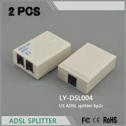 Red Champion Splitter for Landline Telephone and Broadband Modem Box Internet Phone Lan Adapter-14