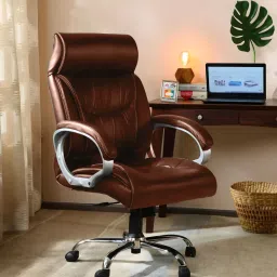 E.A L-42 Hybrid Back Boss Chair For Extra Comfort High Density Premium ERGONOMIC Leatherette Office Stacking Chair-image-22