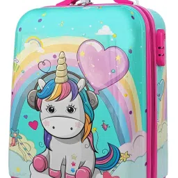 Small Cabin Suitcase (20 inch) 4 Wheels - Kids Rolling Suitcase With Carry On Hard Shell Lightweight Travel Trolley Bag - Multicolor-image-12