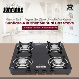 Cute 4B Toughened Glass Tornado Burner(Bk) Glass Stove Stainless Steel Manual Gas Stove-16