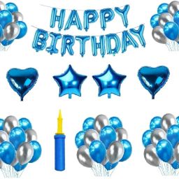 Blue & Silver Birthday Decoration Kit - Best For Boys,Girls & Kids-image-2