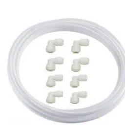 RO water filter 5 METER 1/4' white pipe and 8 elbow connectors 1/4'-1/4 inch Solid Filter Cartridge-image-35