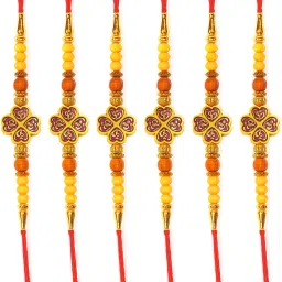 05 Gold Finish Rakhi Set-image-98