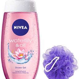 nivea Body Wash, Waterlily & Oil Shower Gel (250ml) With Loofah-picture-21