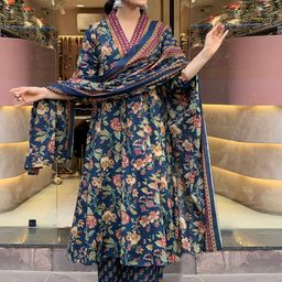Anni Designer Women Floral Printed Regular Kurta with Palazzos & With Dupatta-picture-10