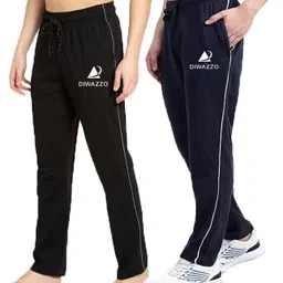 diwazzo Pack of 2 Men Striped Light Blue, Silver Track Pants-picture-6