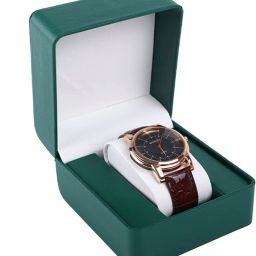 Watch Box Organizer Single Slot Premium Vegan Leather Display Case (Green) Watch Box-image-4