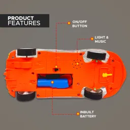 nhr Gear Simulation Remote Control Rechargeable Car, Sound & 3D Light Toys image 5