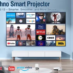 XElectron Techno Android 13 Smart Projector, Brighter, 4X Louder, Remote Focus, 1080P (8400 lm) Portable Projector image 5