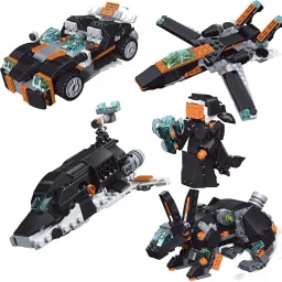 34 in 1 Building Blocks Set 256Pcs Car Robot Plane Brick Lego Compatible Toy-65