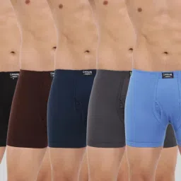 Pack of 5 Combed Cotton Plush-Backed Waistband Solid Men Trunk-19