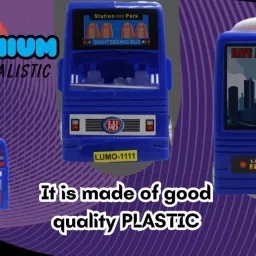 neoinsta shopping Big size friction powered double decker bus toy Blue color image 2