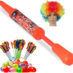 (1 Pichkari + 3 Magic Balloon+ Malinga Wig)for Kids Holi & Summer Pool Party Fun Water Gun-image-14