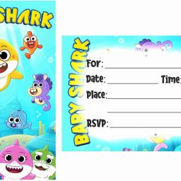 Baby Shark Theme Invitations Cards with Envelopes for Birthday Party Kids Birthday Party Invitations for Boys and Girls Pack of 10 Invitation Card-image-72