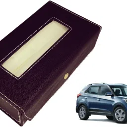 Basic-Black Tissue Box Leatherette-65 Vehicle Tissue Dispenser-image-86