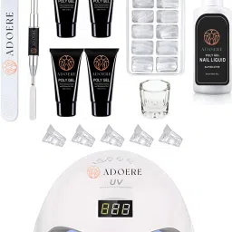Acrylic Gel Poly Nail Gel Nail Extension Set With 4 Tubes & UV Led Nail Lamp-image-13