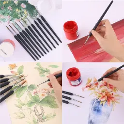 krytone 6PCS Paint Brushes Set for Fine Detailing Round Pointed Tip(Tip-000,00,0,1,2,3) image 5