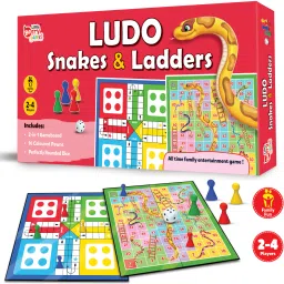 Junior Ludo & Snakes and Ladders Board Game for Kids - 11" x 11" Board Game Set Party & Fun Board Game-picture-0