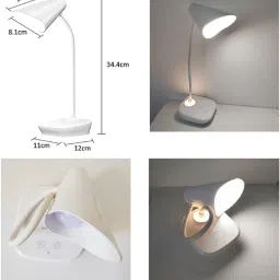 akr LED DESK TOUCH SWITCH , MOON NIGHT LAMP RECHARGEABLE TABLE LAMP LED STUDY LAMP ( 30CM , WHITE ) Table Lamp image 3