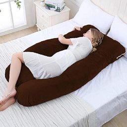 ultra soft u shape pregnancy pillow Microfibre, Polyester Fibre Solid Pregnancy Pillow Pack of 1-image-56