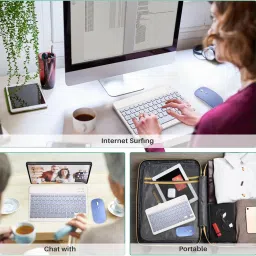 VENDICS KEY BOARD WITH MOUSE Bluetooth Laptop-size Multi-device Keyboard Compatible with iPad image 2