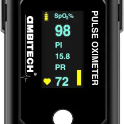 AMBITECH High Accuracy Fingertip Pulse Oximeter, SpO2, Perfusion Index with OLED Display (Made in India-Black) (1 YEAR WARRANTY) Pulse Oximeter-15