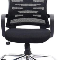 Medium Back Ergonomic Desk Mesh Chair in Black Colour Fabric Office Arm Chair-image-24